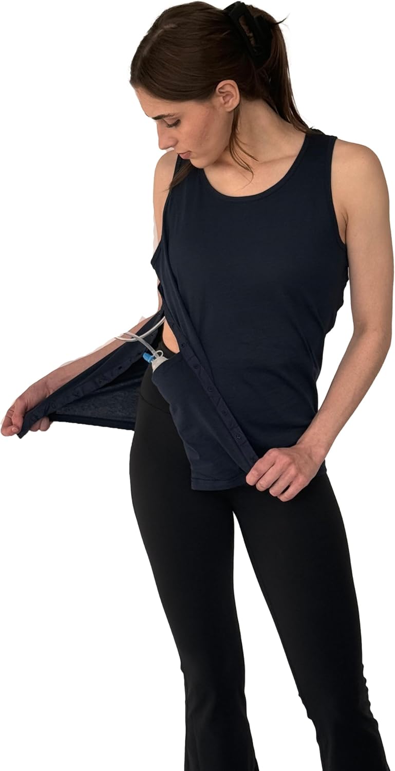 USBD Post Mastectomy Tank Tops with Inside Drain Pockets | Easy Access for Recovery | Premium Cotton Blend - Image 7