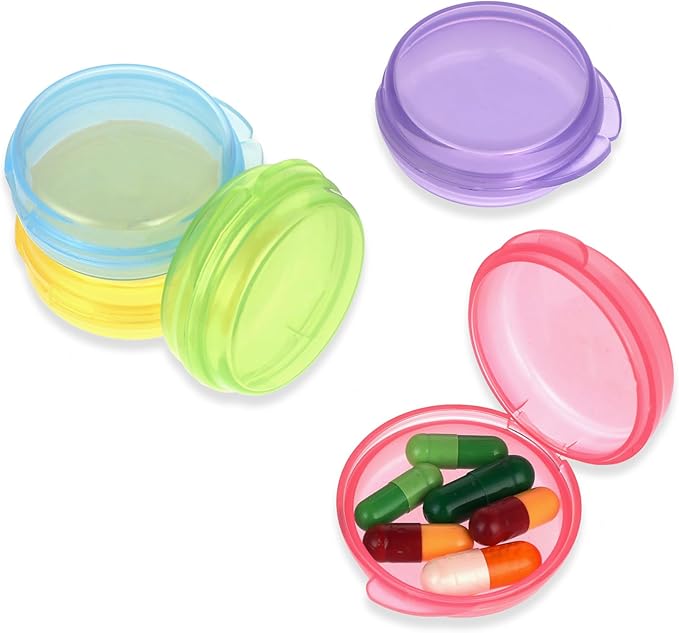 WLLHYF 5 Packs Mini Pill Case Small Pill Organizer Box Portable Vitamin