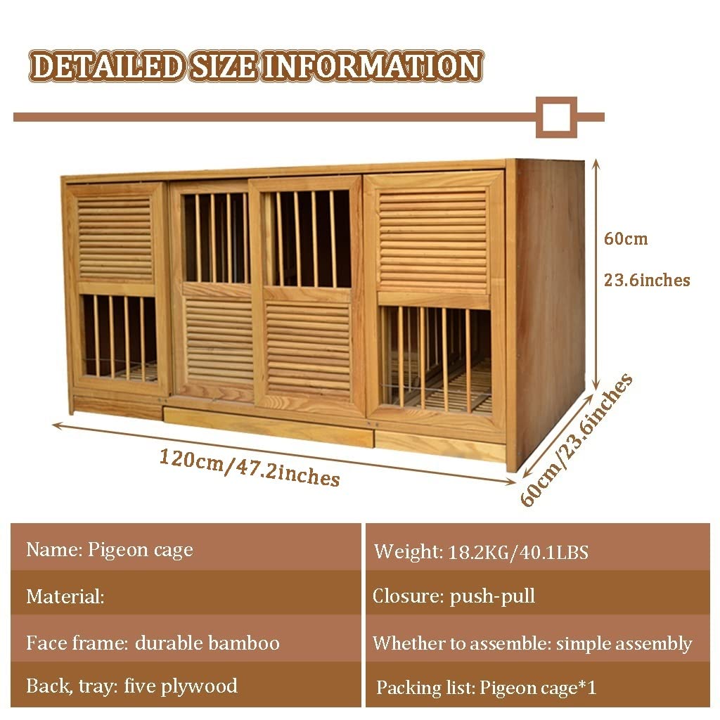 Jaula para Palomas con Protección contra La Luz, Caja De Cría para 1 Macho Y 2 Hembras, Jaula para Pájaros con Bandeja De Estiércol Independiente, Caja Nido para Palomas con Puertas Corredizas