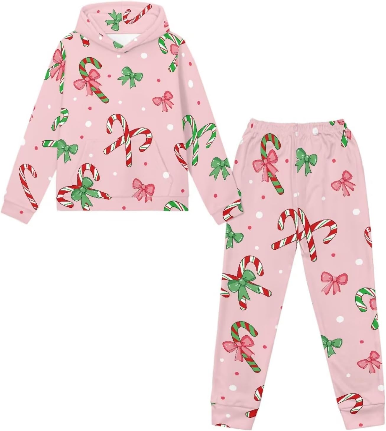 Girls Sweatshirt and Sweatpants 2 Piece Kids Sweat Set with Pockets Long Sleeve Hoodies for Girls 7-14 Years Old