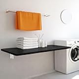 koretech Laundry Folding Table, 40'' x 20'' Wooden Wall Mount Desk, Laundry Table for Folding Clothes, 40'' Length (Black Color)
