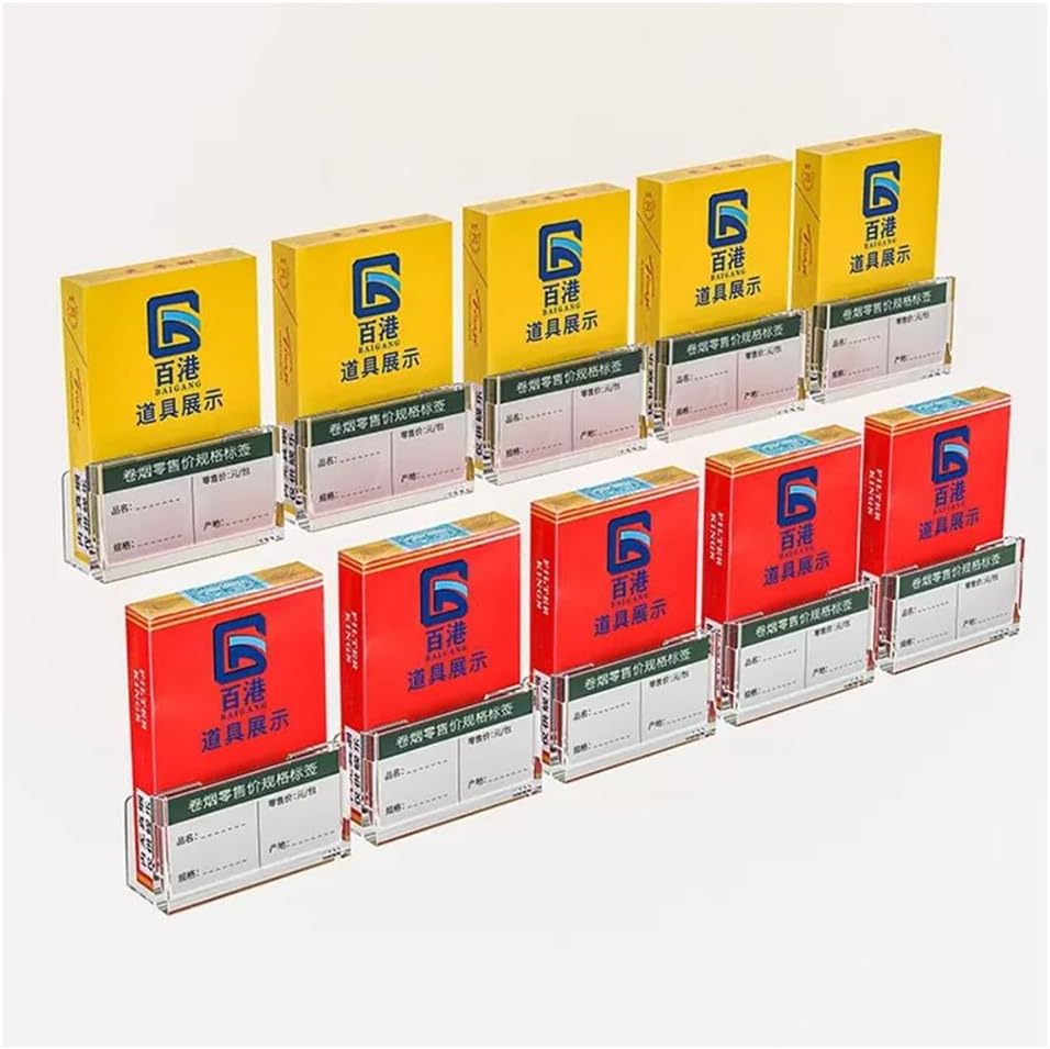 Supermarket Cigarette Display Rack Supermarket Cigarette Rack, Acrylic Transparent Box Cigarette Holder With Card Slot for Convenience Stores, Tobacco And Alcohol Stores, Department Stores(5.7x3x3.5cm