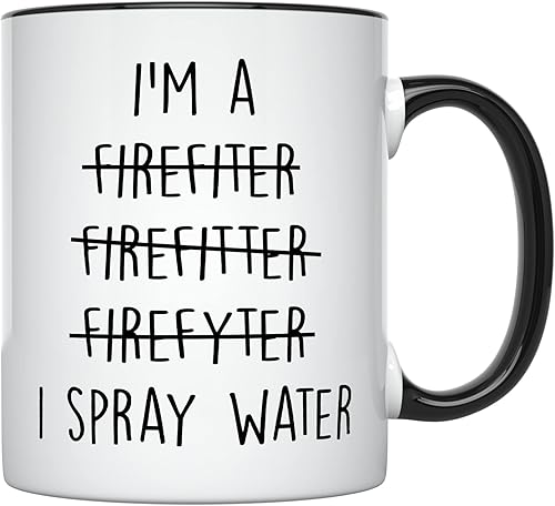 YouNique Designs Taza de bombero, 11 onzas, regalos de bombero para hombres, divertidas tazas de bombero, taza de bombero para hombres y mujeres,