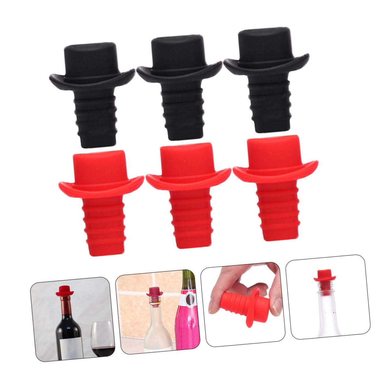 18piezas Tapones De Vino Silicona Reutilizables Sellado Hermético para Botellas De Vino Cervezas y Bebidas para Fiestas y Bodas