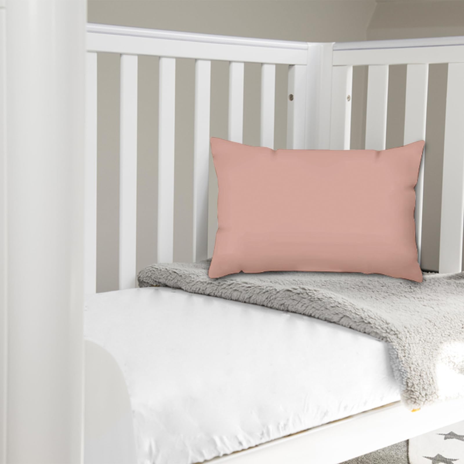 Pizuna Toddler Pillow Cases 33 x 46 cm, Misty Rose, 400 Thread Count 100% Long Staple Cotton Crib Pillowcase Set of 2