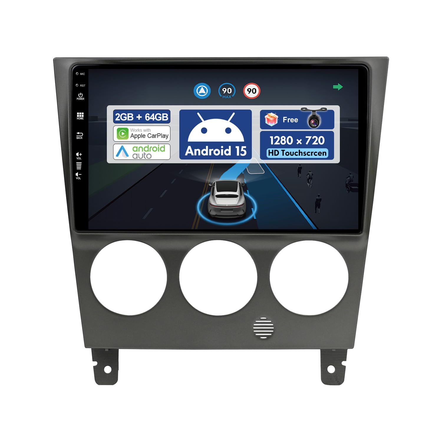 9-calowe radio samochodowe do Subaru Impreza GD GG (2002-2007) nawigacja GPS - Wireless CarPlay Android Auto - kamera cofania - Android 14 2 DIN - DSP DAB sterowanie kierownicą 4G Bluetooth