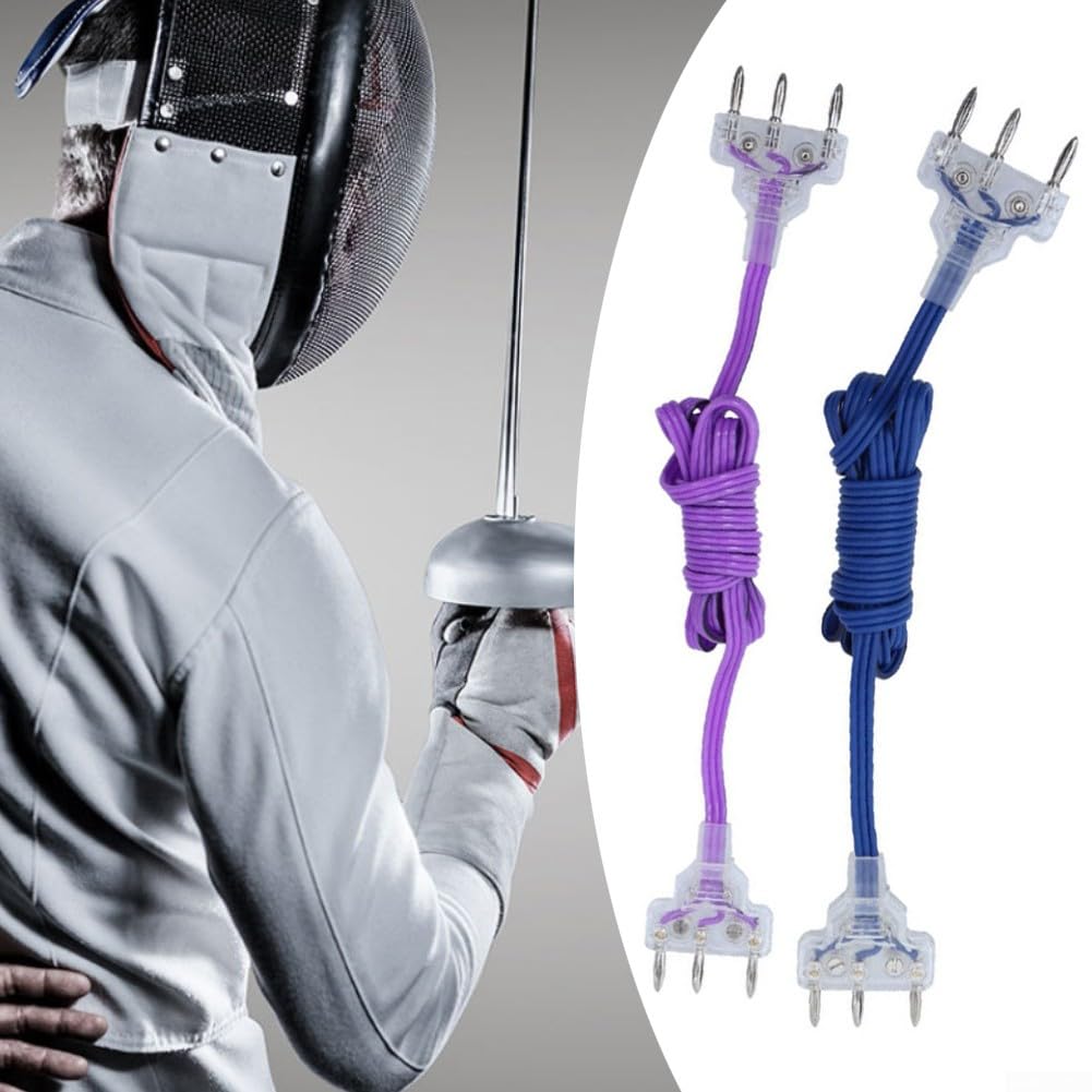Cordon de corps pour clôture Epee, gaine en PVC, câble conducteur flexible de 1,8 m avec noyau en cuivre conçu pour une transmission stable du signal (bleu)