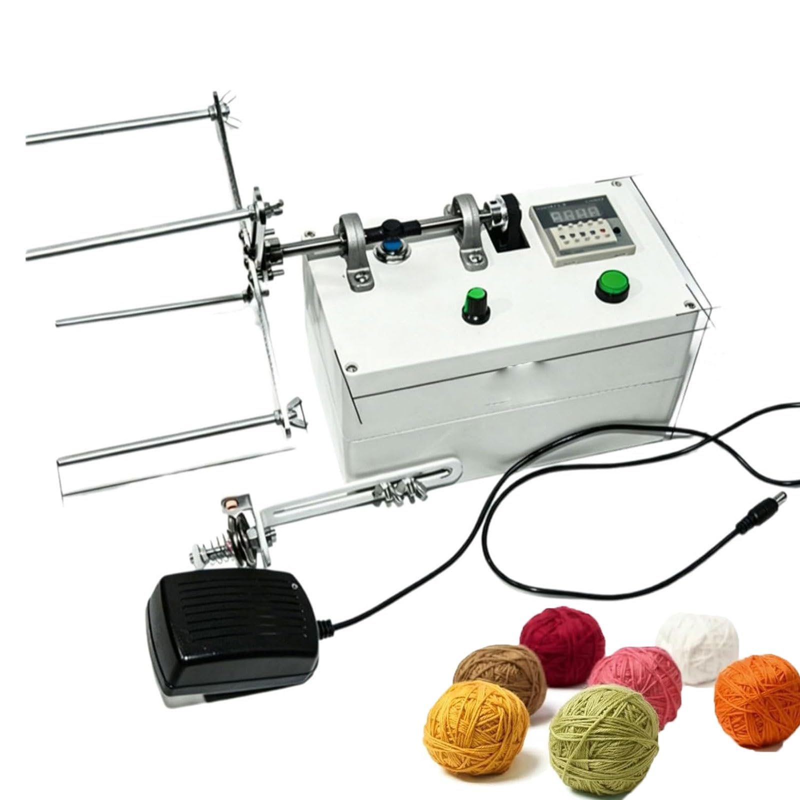 YXZQLOZ 220V Automatic Electric Coil Winding Machine, 3200 RPM with Digital Counter, 50cm Max Circumference, Stepless Speed Control & Auto Stop for DIY Tassel Making