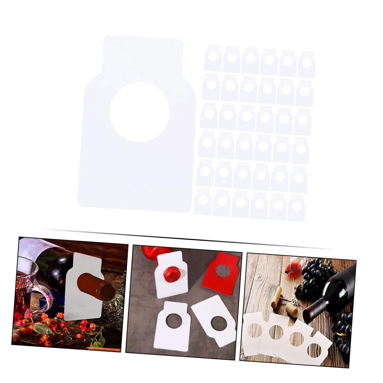 TOYANDONA Etichette per Bottiglia Vino Bianche Doppia Faccia 200 Pezzi PVC