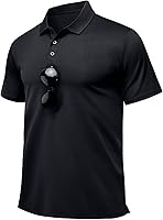 Peakwell Men's Quick Dry Golf Polo Shirt - Breathable Micro-Mesh Short Sleeve Active Collared T-Shirt for Golf & Casual Wear