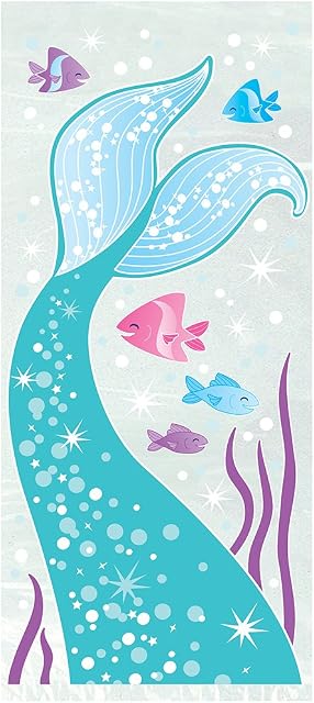 Unique Party 58333 - Cellophane Mermaid Party Bags, Pack of 20, multicolor