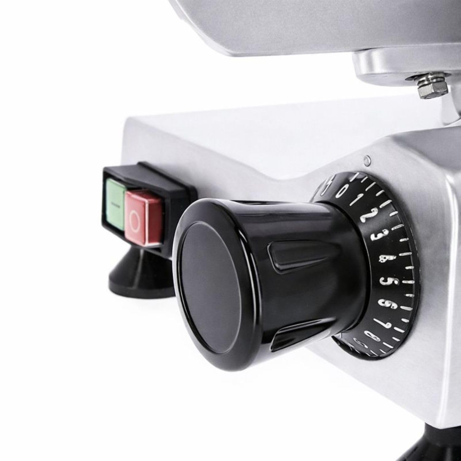 Trancheuse à Jambon Professionnelle Ø 300 mm – Grise – Semi-Automatique – Coupe 0,2 à 15 mm – 250 W