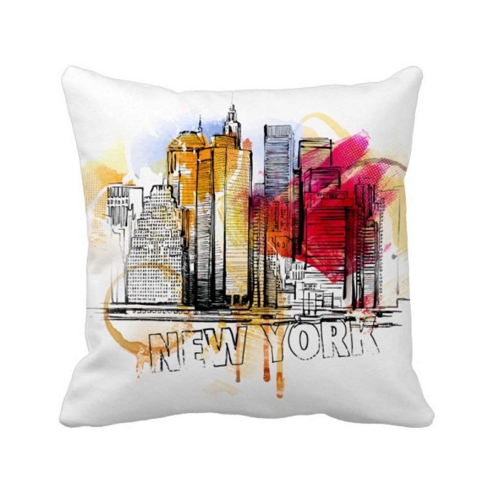 Coussin New York City oreiller carré 40x40cm pour décoration salon canapé