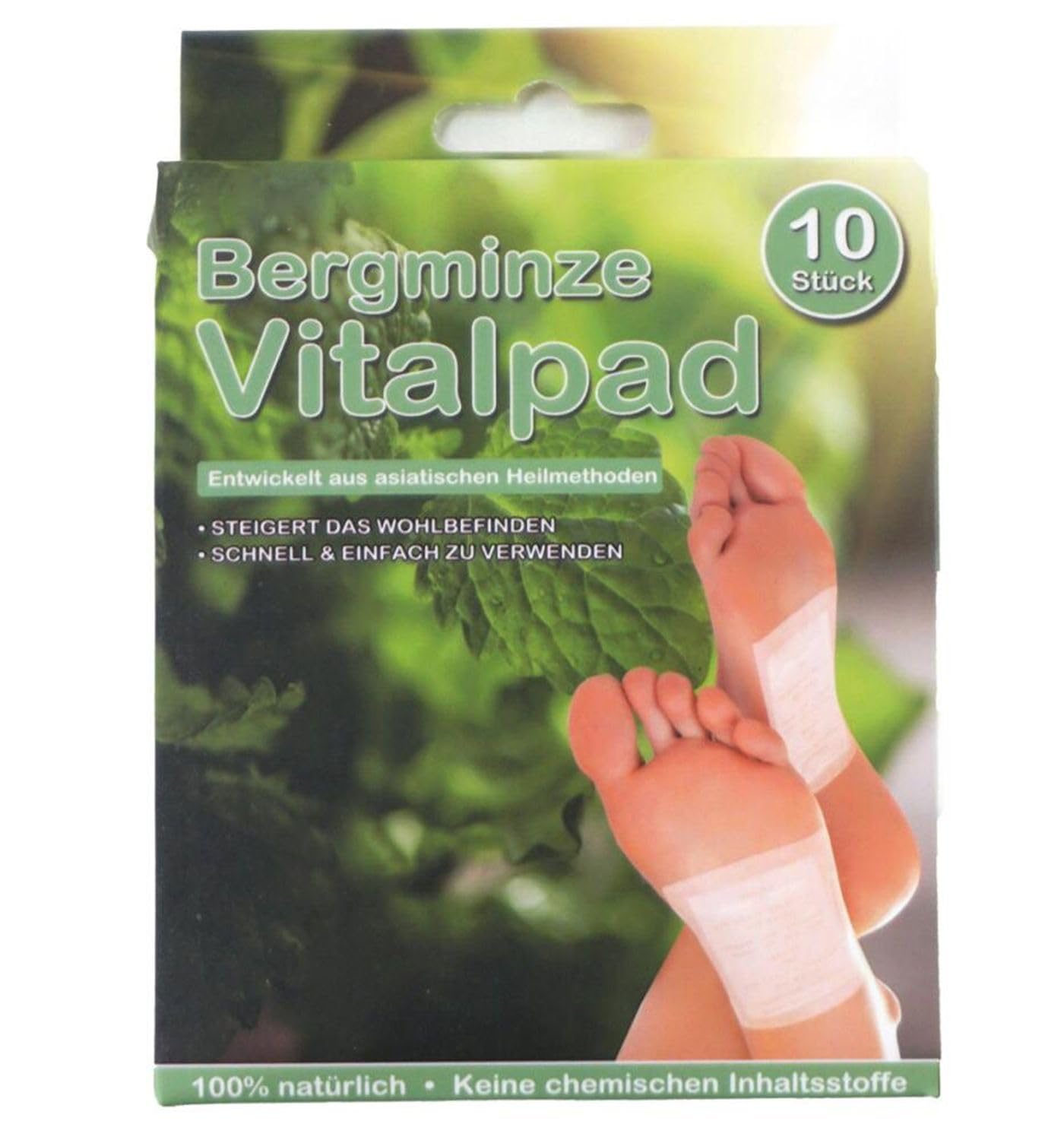 24 almohadillas Vitalpads 10 tiritas de menta de montaña, metabolismo para la salud del pie