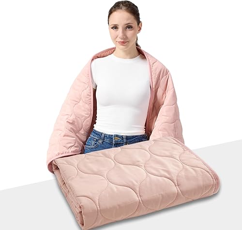 SHINEDOOR Wearable Luxe Quilted Blanket Soft Touch Fabric with Button Closure Di
