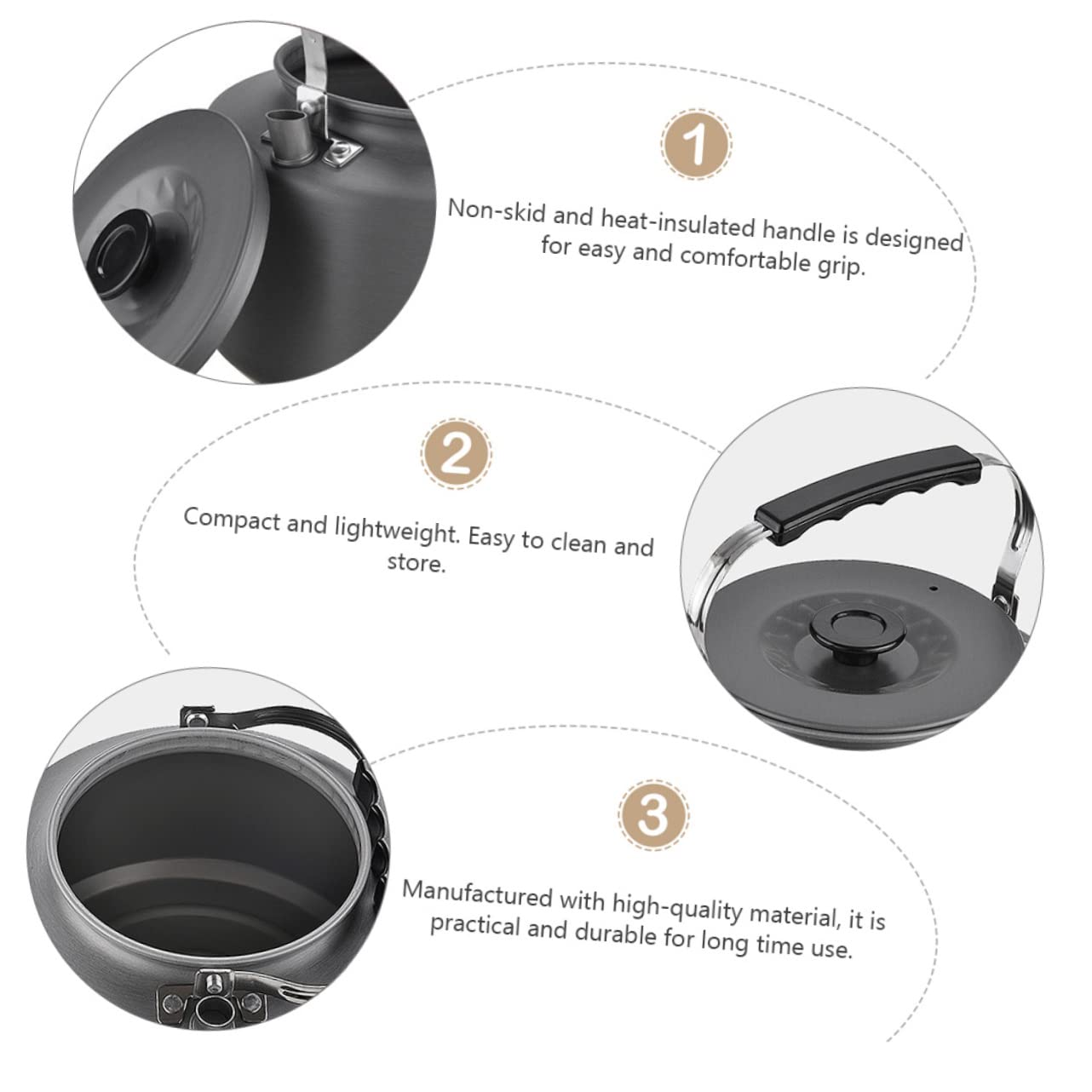 Totority 2l Portable Tea Pot for Camping Kettle Tea Gooseneck Collapsible Kettle Pot