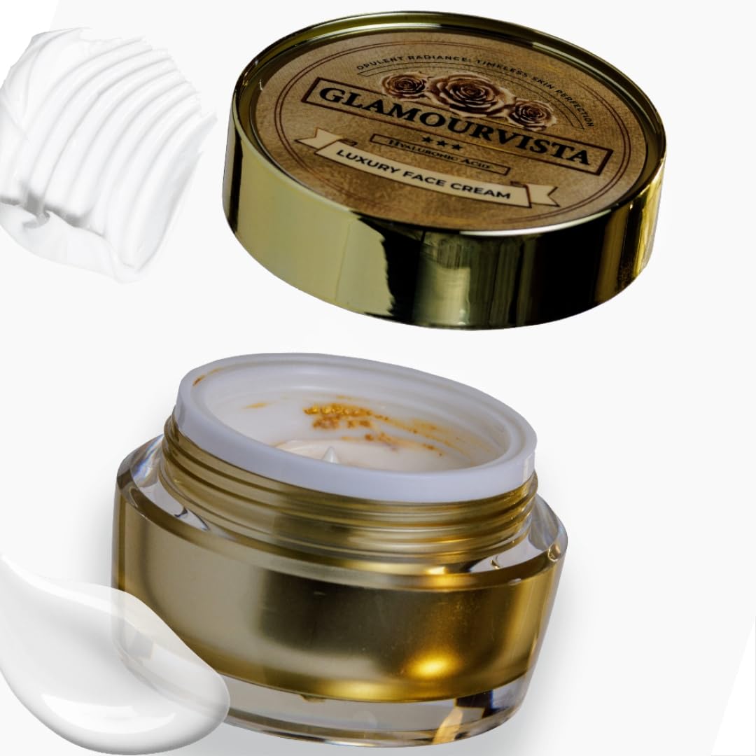 Glamourvista Luxury Anti-Wrinkle Face Cream, Collagen, Hyaluronic Acid & 24k Gold Flakes