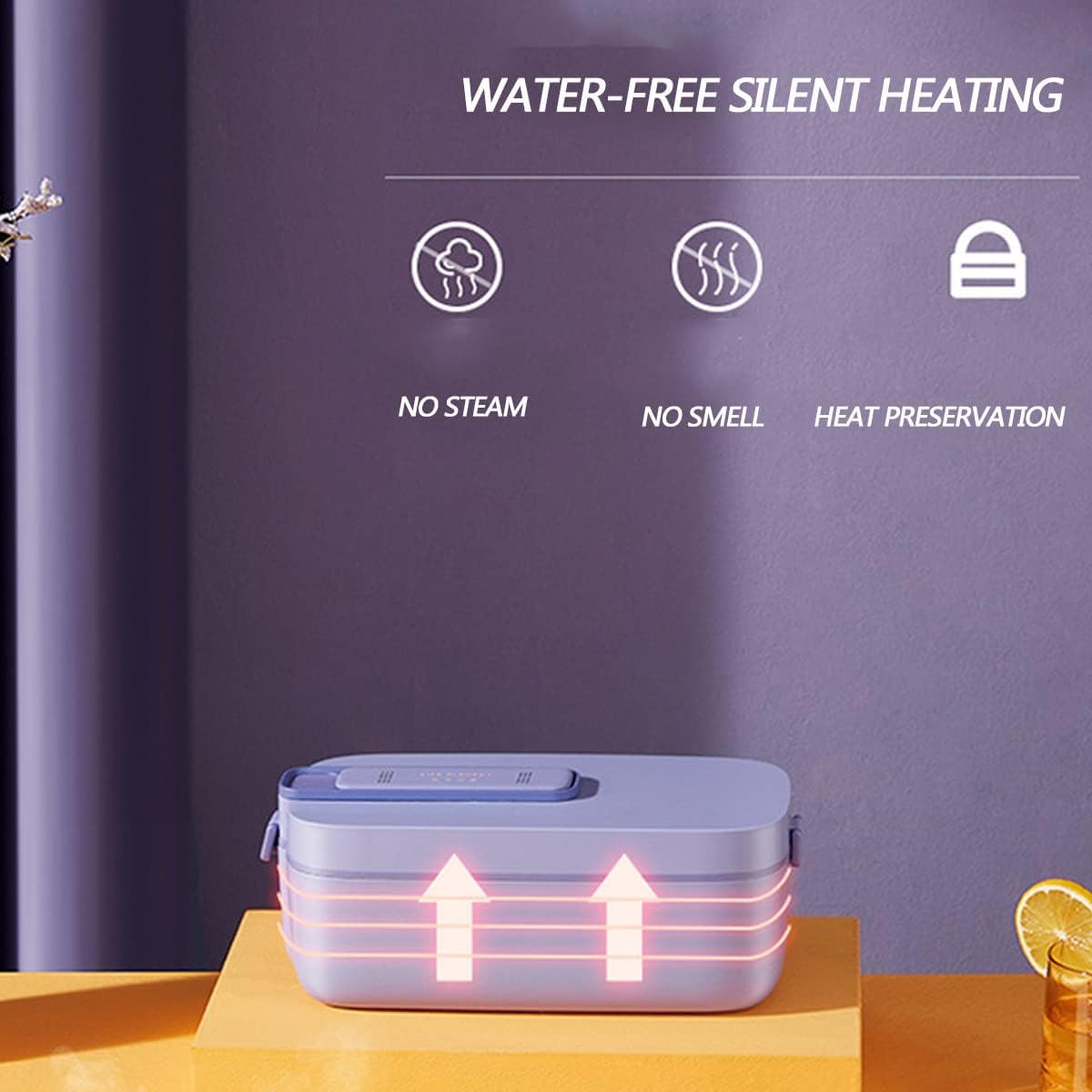 Boîtes Luh Chauffées pour Adultes, Rechargeables sans Eau, Stockage Au Froid Et Fraîcheur 3h, Batterie De Grande Capacité, Chauffe-Aliments Portable en Acier Inoxydable, A
