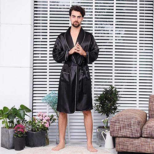 IAMZHL Nuevo   Albornoz para Hombre, Bata de Talla Grande con Pantalones Cortos, 2 Piezas, Pijama, Kimono, casa, Bata de baño, Verano, camisón Masculino -a25-5XL