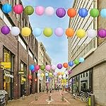 LIHAO 20PCS Decorative Paper Lanterns, 8" Chinese Hanging Paper Lanterns Ball Lanterns Lamps for Home Decor, Parties and Weddings - Image 3