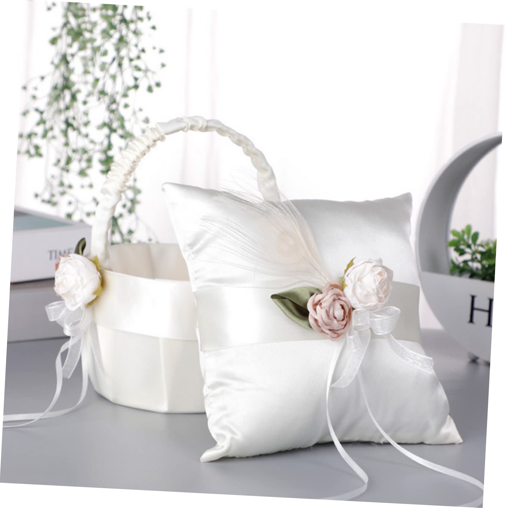 Gadpiparty 5pezzi Cuscino Portafedi Decorazioni Floreali Per Cerimonie Nuziali Accessorio Per Matrimoni e Speciali