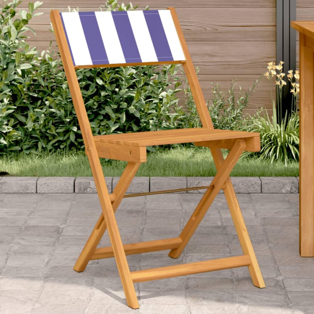 Chaises de bistrot pliables en bois d'acacia pour un balcon bohème