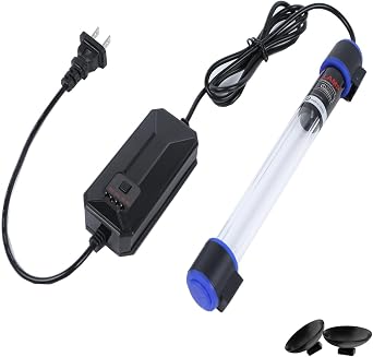UV-C Aquarium Clean Light with Timer, Mini 3W 5W 7W 9W 11W Submersible Algae Clean Light Water Green Clean Fish Tank Water Clean Lamp for Sump Pond Filter Tank 11W Timer