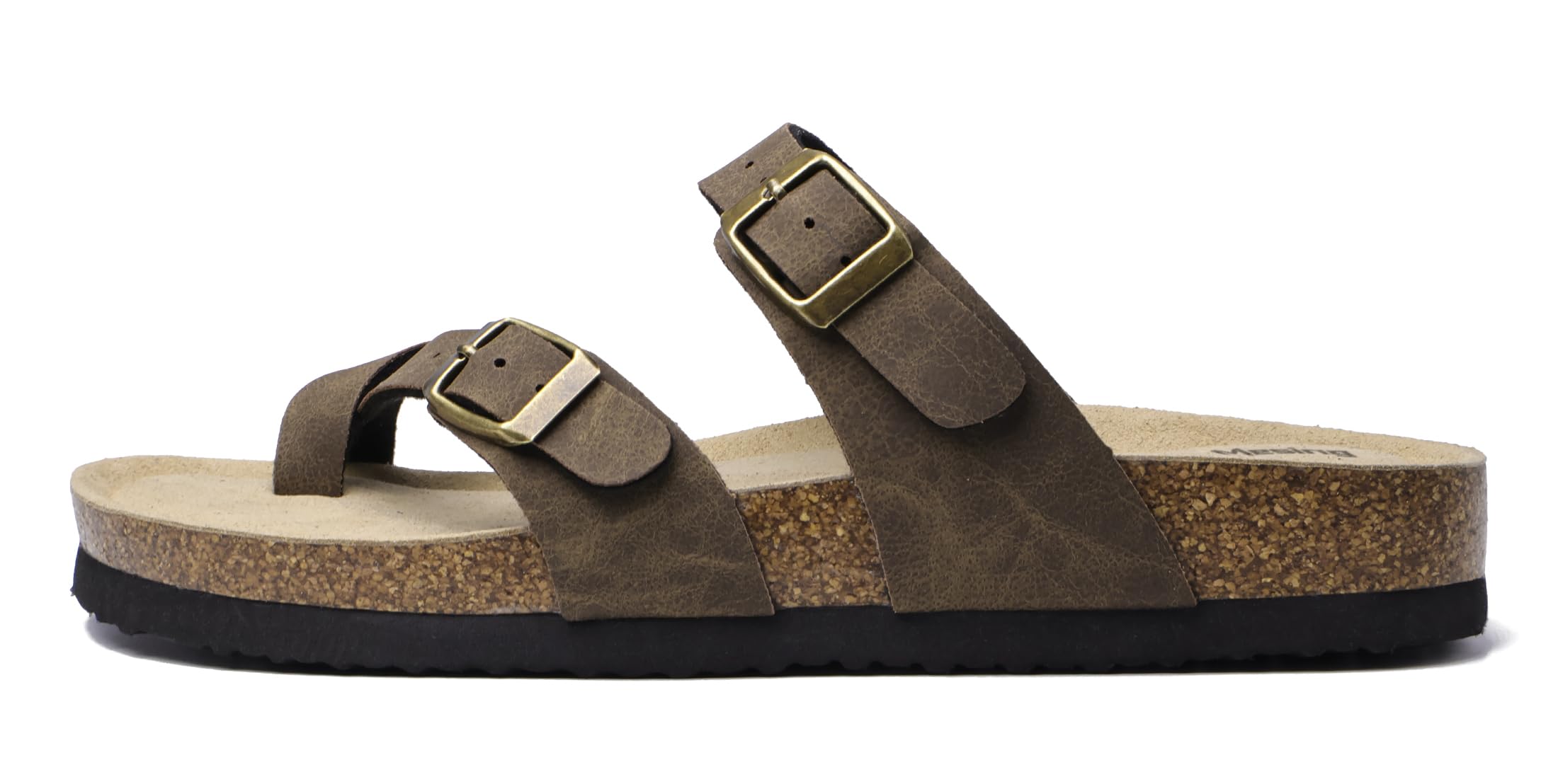 Mesing Ciabatte Infradito Donna Uomo Estive con Plantare in Sughero Comodi Sandali Ortopedici Pelle Scamosciata Antiscivolo Pantofole