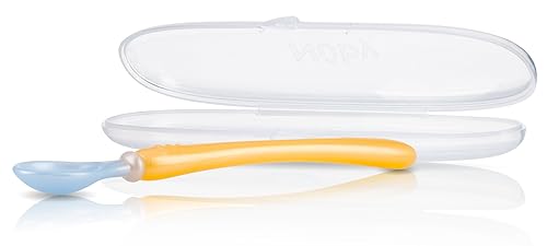 Miniatura 4 de Nuby Paquete de 3 cucharas Easy Go y estuche de viaje, los colores pueden variar, 9 meses más