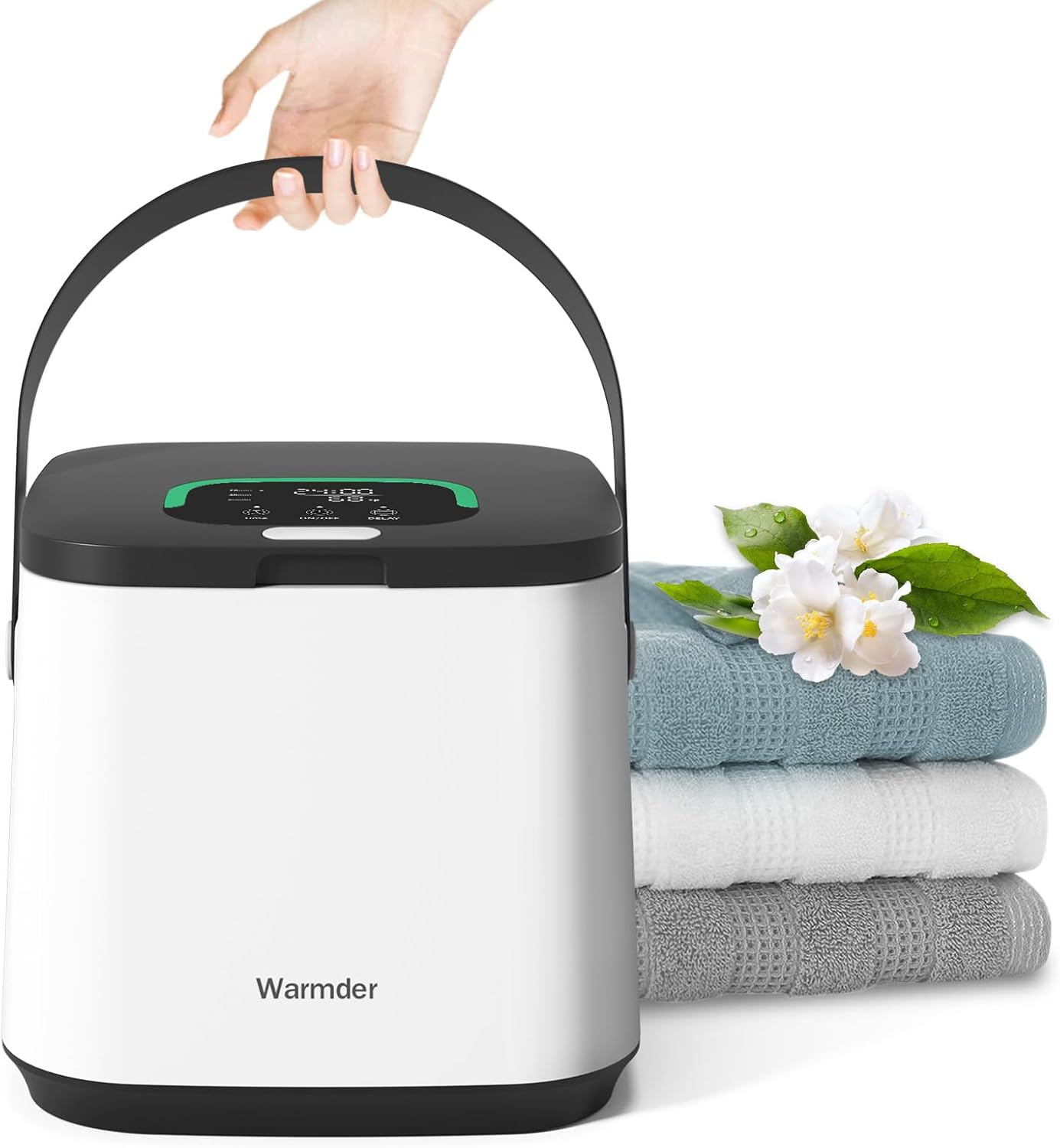 Upgraded Portable Towel Warmer Bucket, 14L Towel Warmer for Bathroom Rapid Heating, Adjustable Timer & Delay Function, Auto Shut-Off, Child Lock, Fits 40x70 Towels, Blankets Bathrobe