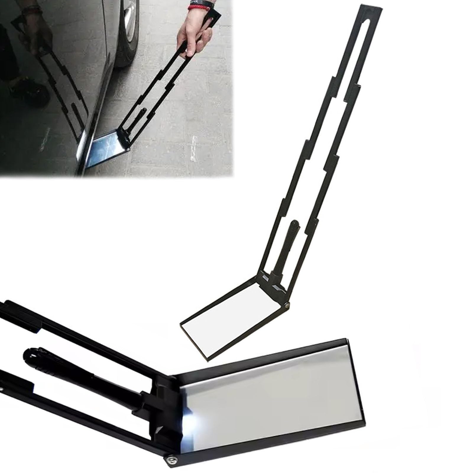 YNIYUJKL Under Vehicle Inspection Security Mirror, Extendable Under Car Security Mirror With Led Light For Tables, Chairs, Car Bottoms