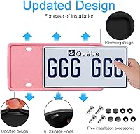 Vista 3 de YALOK Marco de silicona para placa de matrícula con agujeros de drenaje, soporte universal para placa de automóvil de EE. UU. A prueba de óxido, a