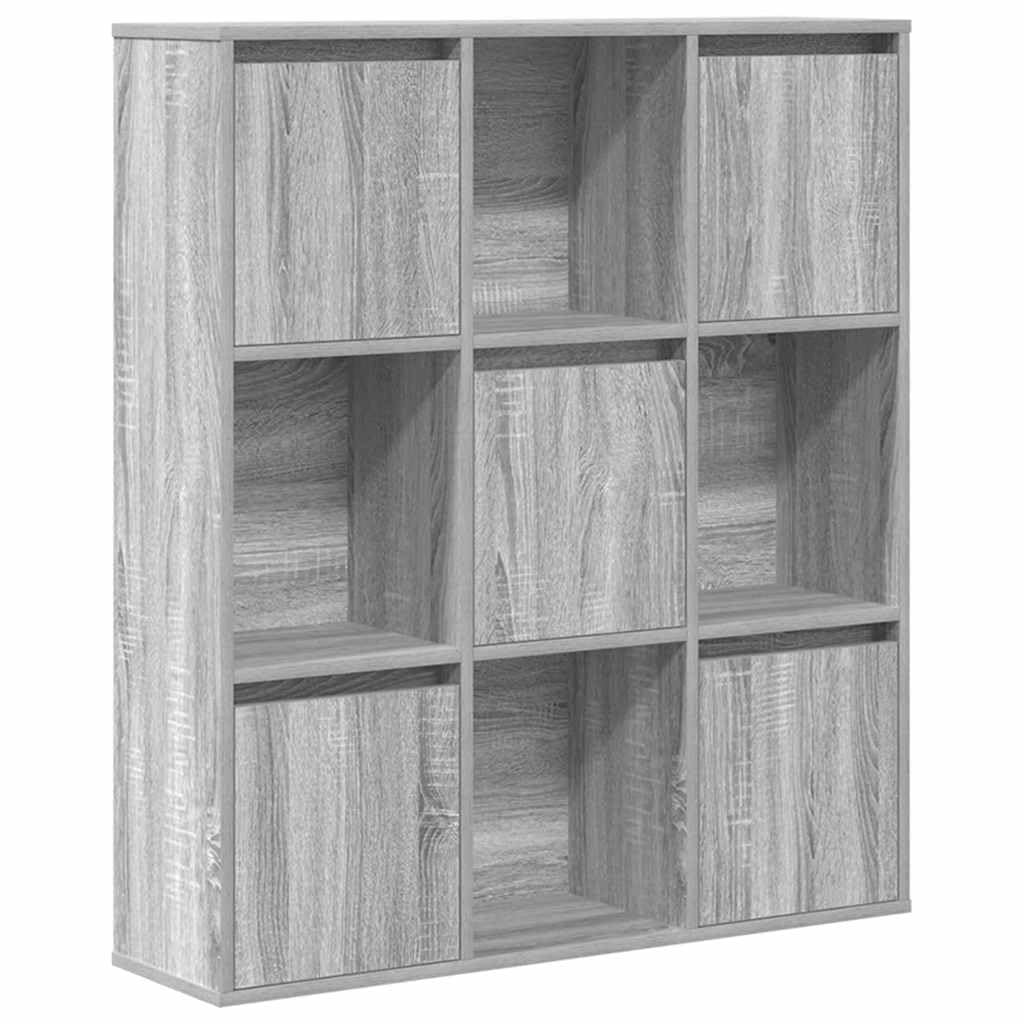 vidaXL Bookcase Grey Sonoma 89x24x101.5 cm Engineered Wood, bookshelf, book case, book rack, storage cabinet, book shelf, storage rack, storage shelf