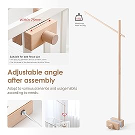 Baby Crib Mobile Arm,33.5in HBM Wooden Mobile Arm for Crib Mobile Hanger for Crib Baby Girl Nursery Decor
