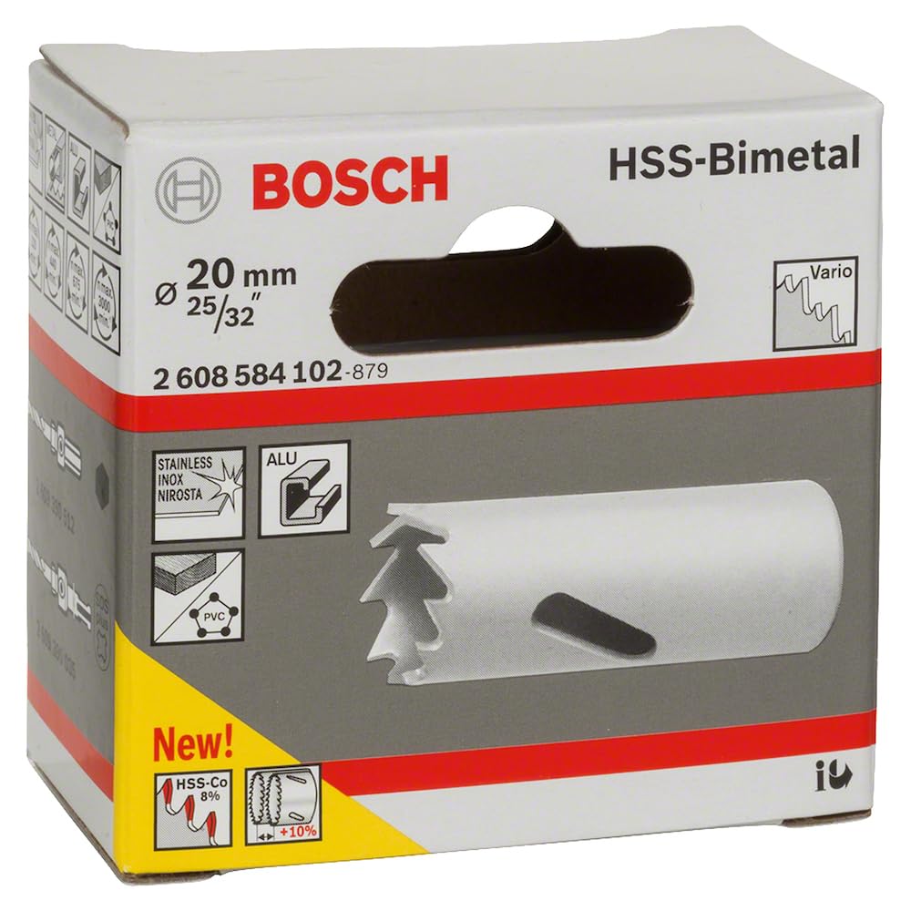Bosch Professional Sega a tazza HSS bimetallica (di vari materiali, Ø 20 mm, accessorio trapani)