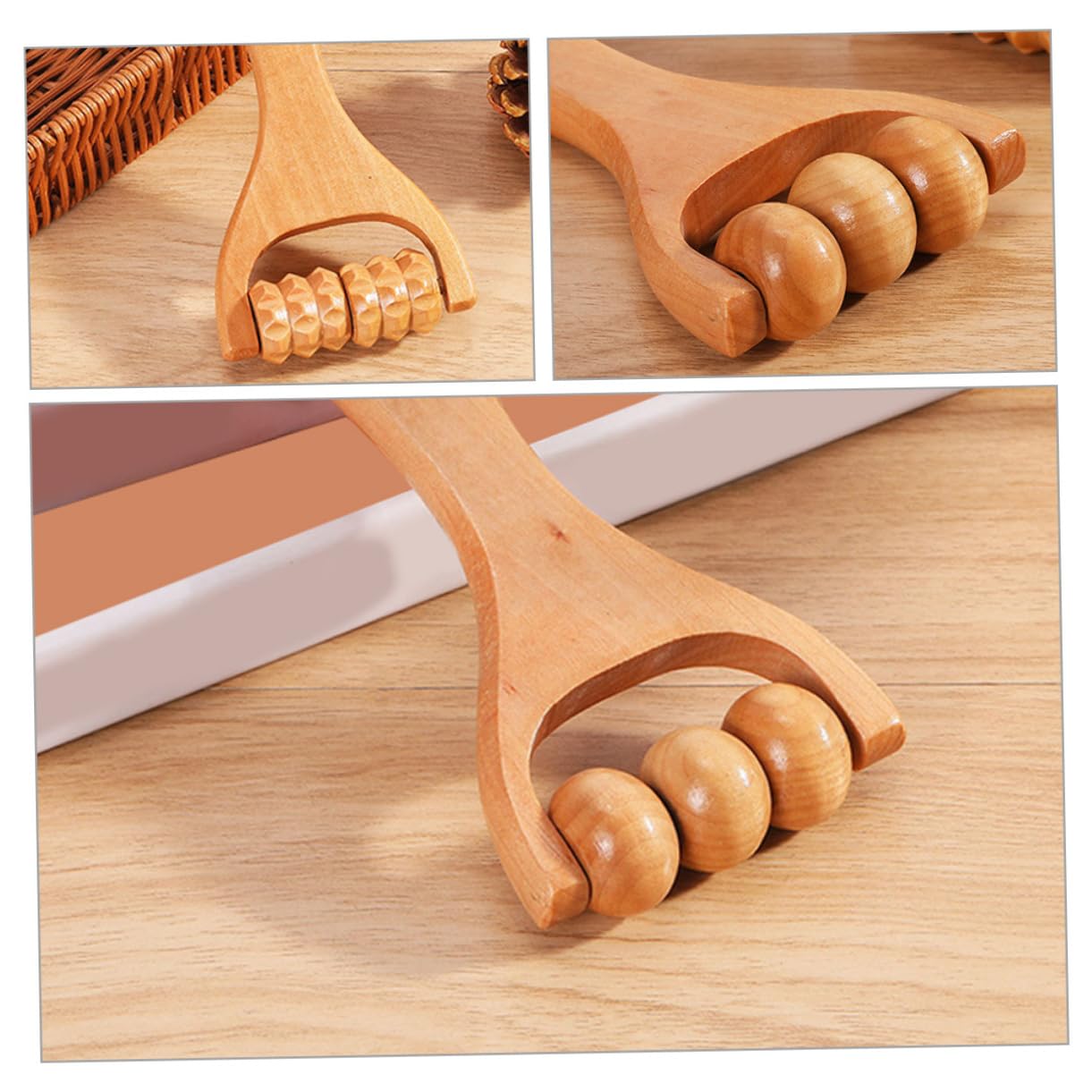 BESTYASH 5 Sätze Massage Roller Aus Holz Teiliges Massagegerät Für Beine Nacken Und Handroller Fußroller Fördert Die Durchblutung Lindert Muskelverspannungen Und Schmerzen Für 2 Stücke * 5