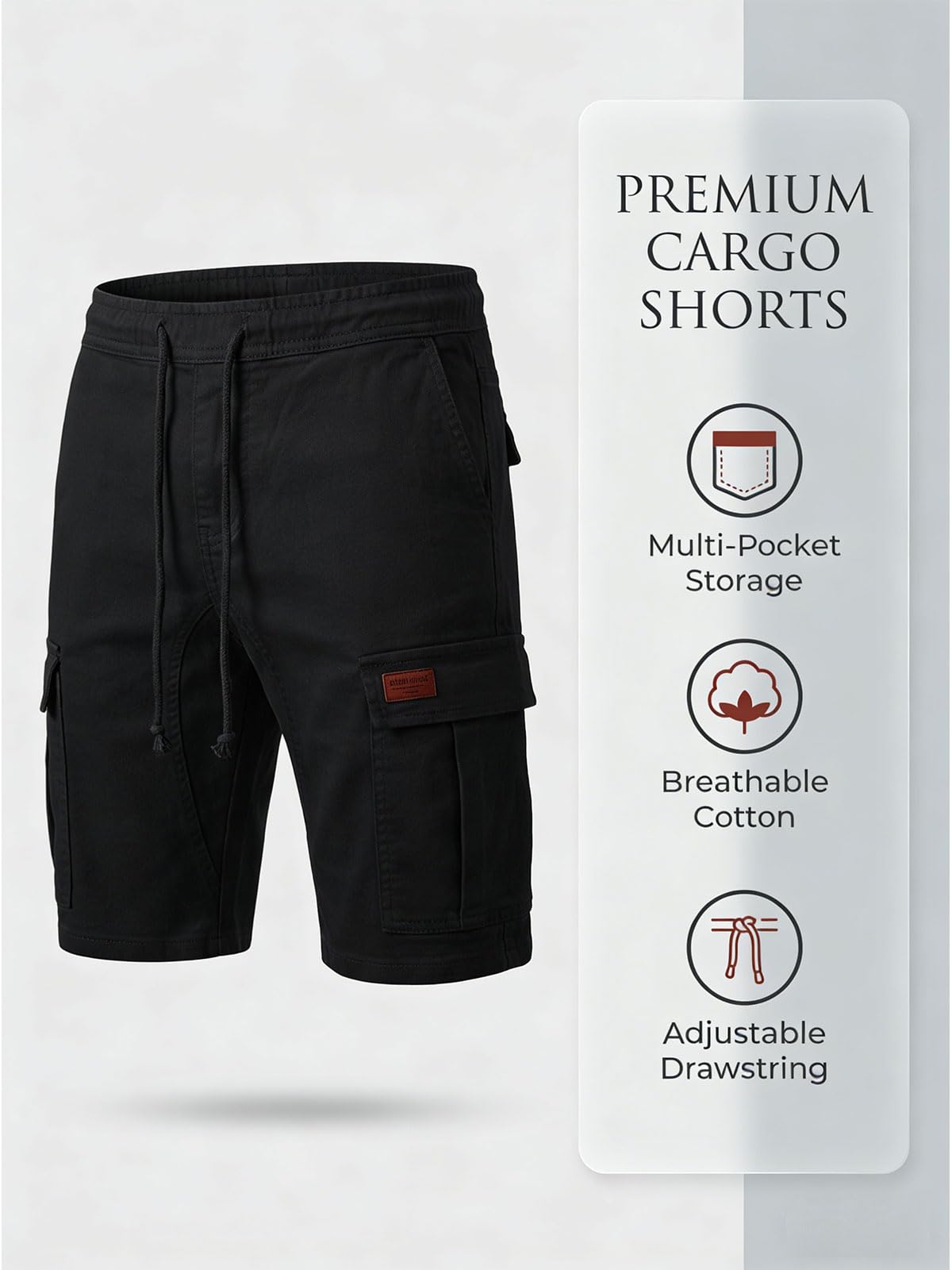 Pantalones cortos tipo cargo para hombre, con cordón y cintura elástica, para entrenamiento, gimnasio, con bolsillos