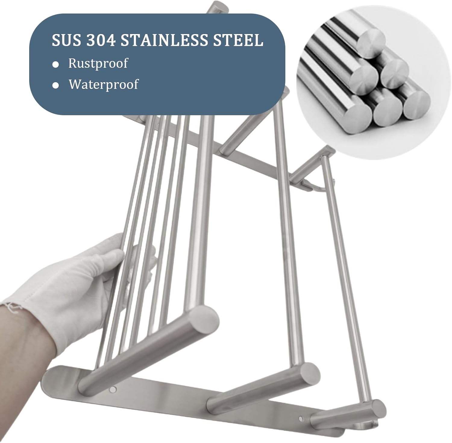 SEIDO 24 Inch 3-Tier Towel Rack, Rustproof 304 Stainless Steel Wall Mounted Shelf with Double Towel Bars & Hooks, Heavy Duty Space-Saver for Bathroom, Kitchen, RV - Brushed Nickel