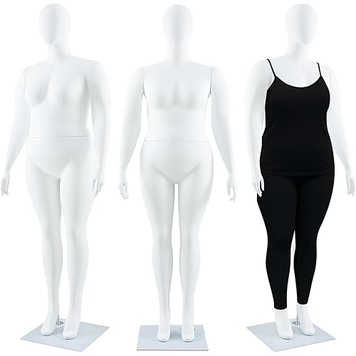 Plus Size Mannequin Female Curvy Full Body Realistic Female Dress Form Torso Detachable Display Manikin Dummy for Retail Clothing Shops Window, Size:71.65 Inches