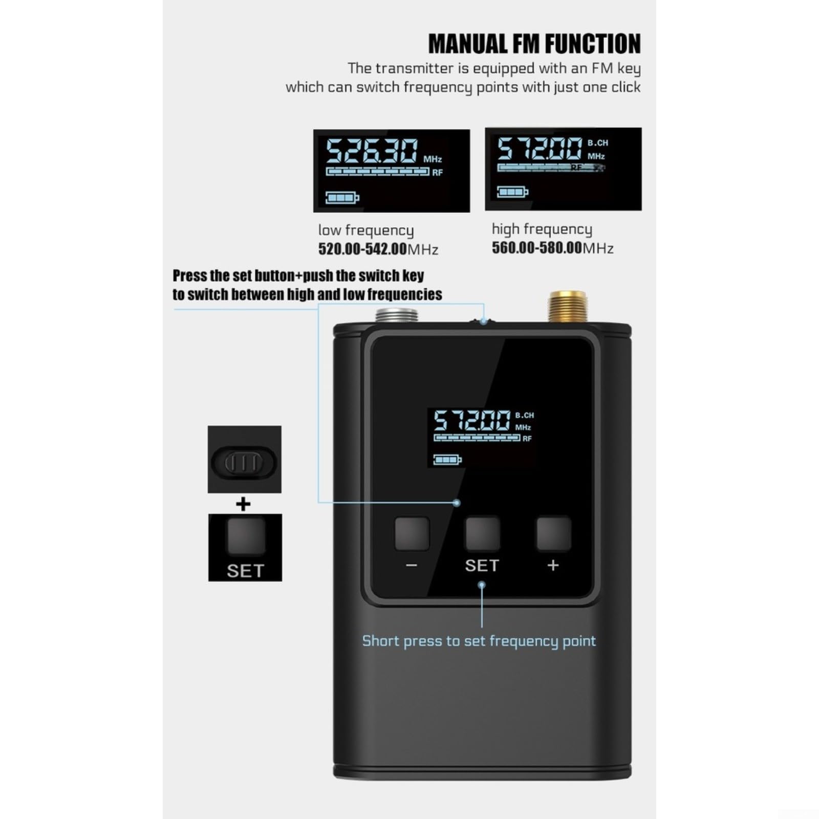 Sistema microfonico wireless portatile per doppio microfono a condensatore cardioide audio chiaro registrazione eventi streaming live nero