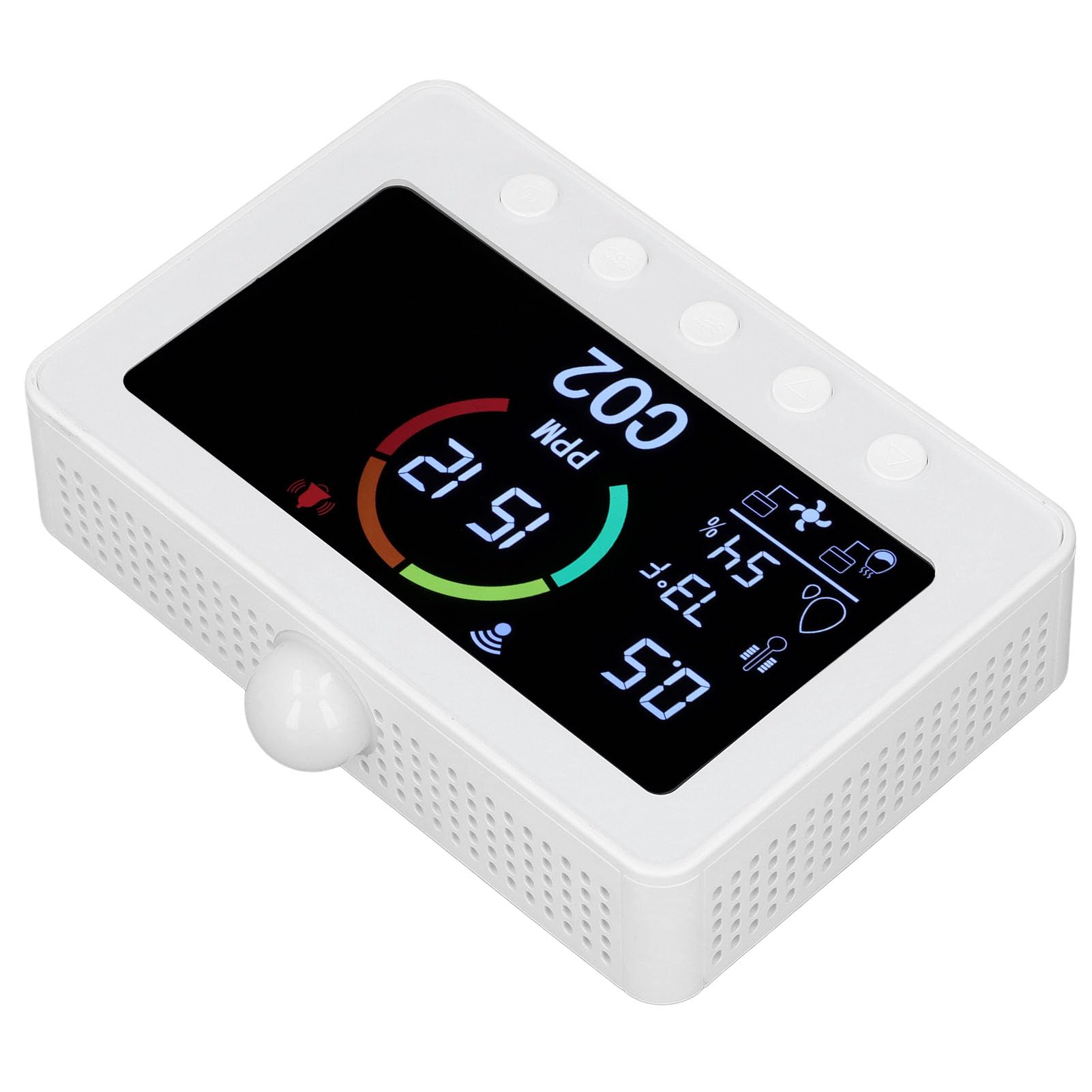 Detector de CO2, Monitoreo Remoto WiFi Pantalla LCD de 7 Pulgadas Salida de Señal de relé RS485 Monitor de CO2 DC12V 2A con Sensor de Luz para Fábrica (Enchufe de la UE)