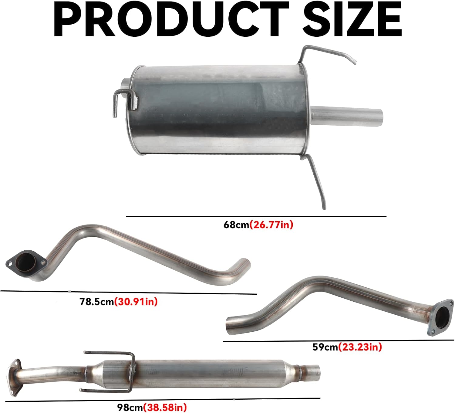 Resonator Pipe Rear Axle Pipe Muffler Exhaust System Replacement Parts for Nissan Sentra 2007 2008 2009 2010 2011 2012 2.0L