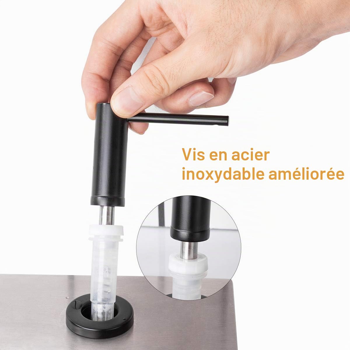 GAPPO Distributeur de Savon pour évier de Cuisine, Pompe à Main, Flacon intégré, Accessoires d'évier de Cuisine, Noir Mat