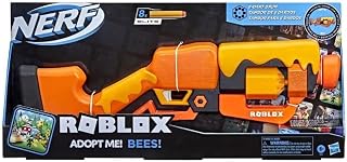 NERF Lançador de Dardos Roblox Adopt Me : BEES Blaster, com Tambor Giratório - F2487 - Hasbro, Cor: Laranja e Amarelo