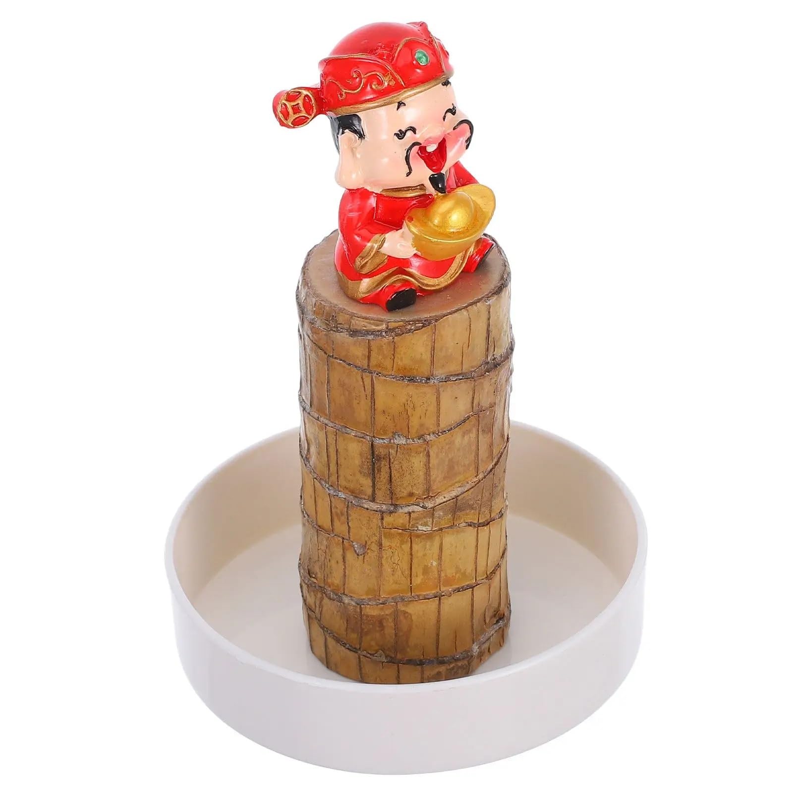 QuxetlRyz Wooden Tree Stump Decor Wood Potted Plant Lucky Home Ornament Green Hydroponic Indoor Plants Prosperity Symbol Good Luck Charm Purification