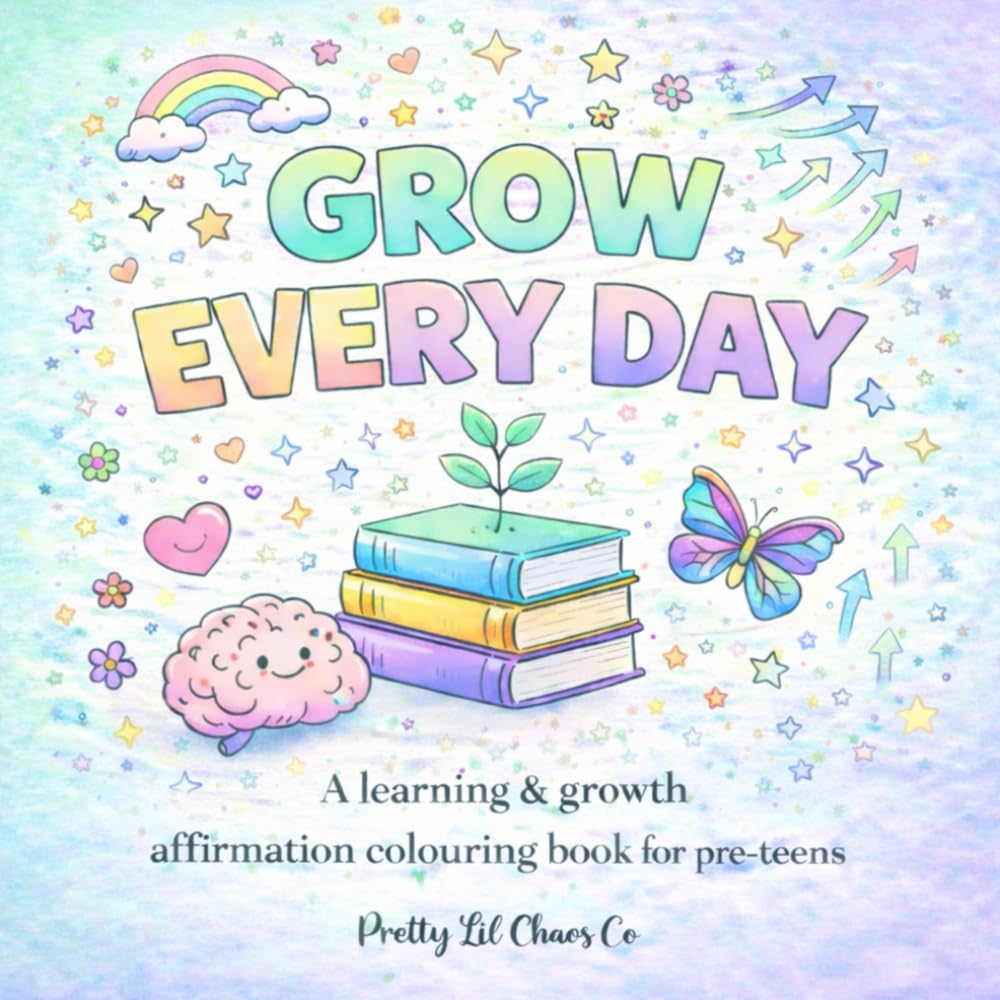 GROW EVERY DAY: A Growth Mindset Colouring Book for Pre-Teens