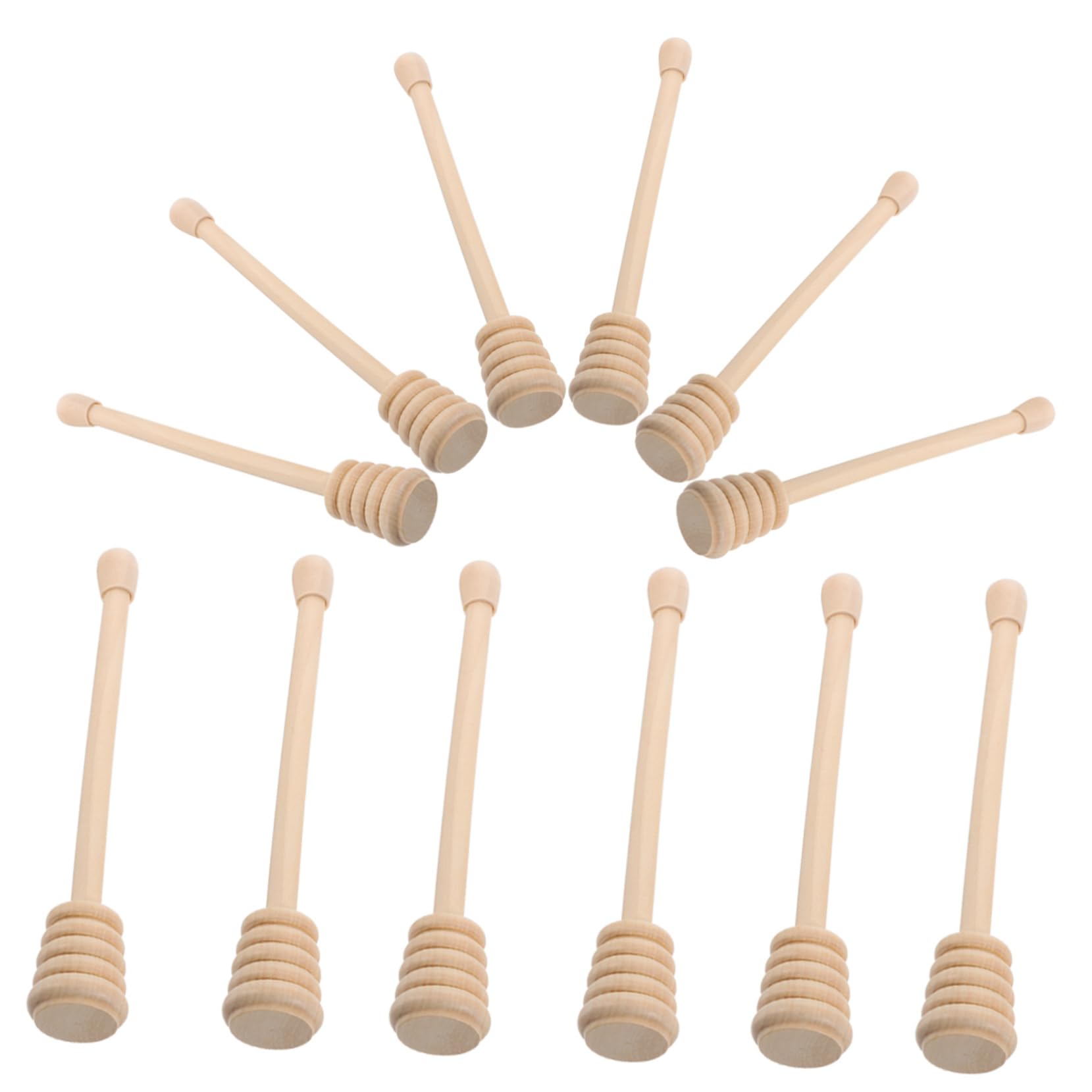 LABRIMP 12PCS Wooden Honey Stir Sticks Portable Honey Dipper for Home Restaurant Easy to Clean Reusable Stirring Accessory for Jam Syrup