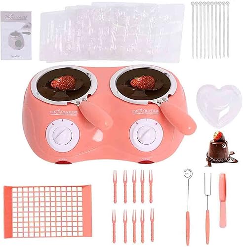 Miniatura 1 de Olla eléctrica de chocolate de doble caramelo para hacer fondue de chocolate para niños con olla cálida extraíble para el hogar con kit de