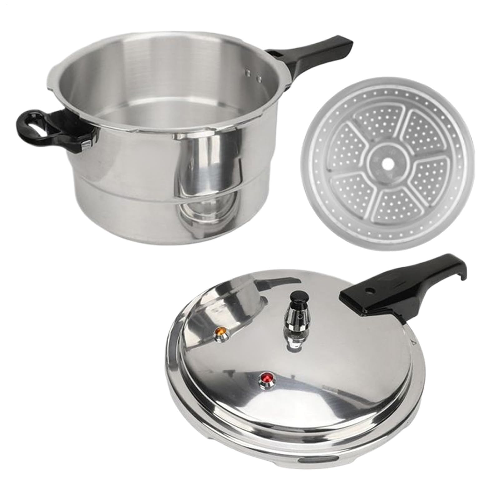 Olla a Presión para Todo Fogón Aleación de Aluminio para Verduras, Carne, | Cocedor Granos 5L Con Vaporera Multiusos Cocción Rápida Carne Aves Mariscos Para Cocina Doméstica Y Rest