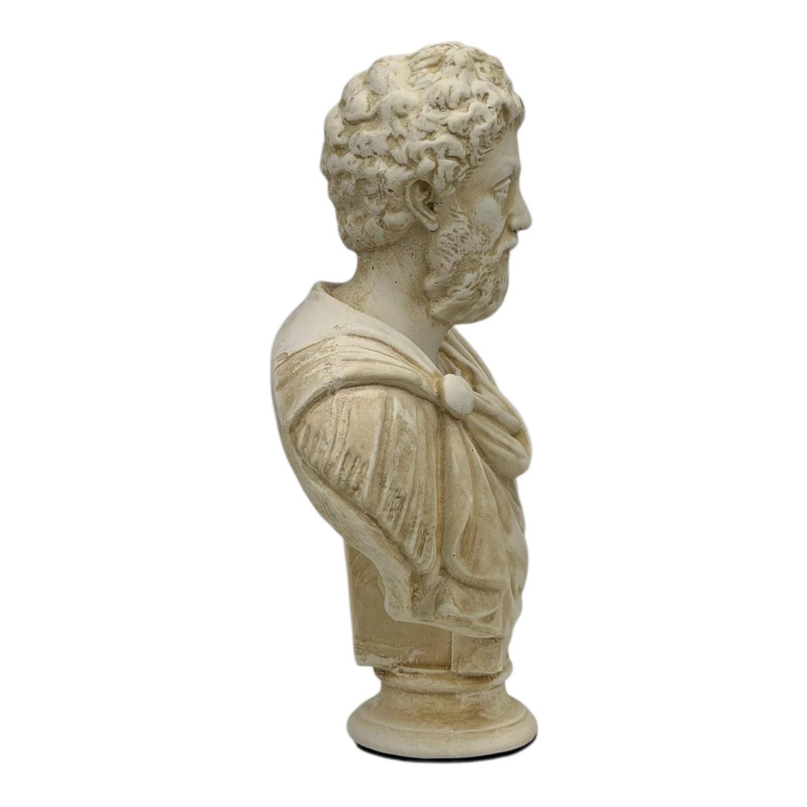 Busto Marco Aurelio – Imperatore romano e filosofo stoico beige | Arte greca fatta a mano | Decorazione classica 17,8 cm